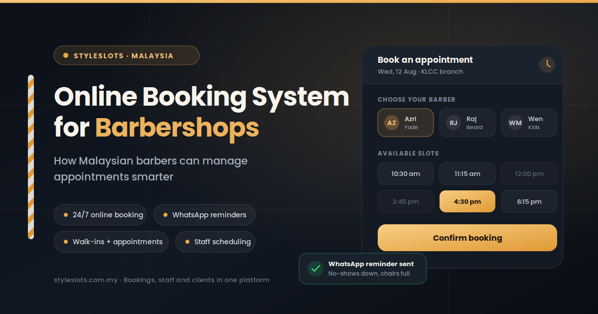 Online Booking System for Barbershops: How Malaysian Barbers Can Manage Appointments Smarter